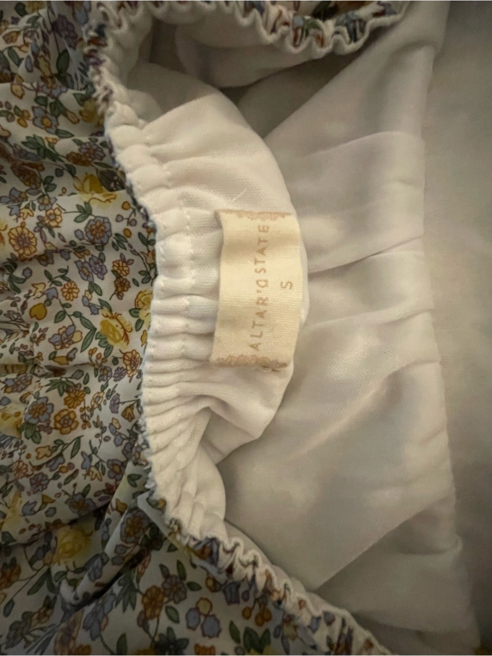 Altar'd State Yellow Floral Puff-Sleeve Mini Dress - Picture 5 of 6